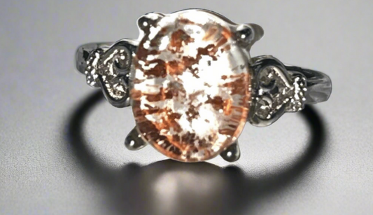Garden Quartz crystal ring. Natural gemstone. Adjustable to fit all sizes.