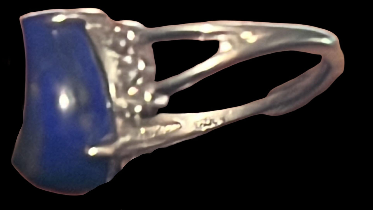 Lapis Lazuli Sterling Silver S925 Statement ring. Natural gemstone. Adjustable to fit all sizes. Great gift Idea.