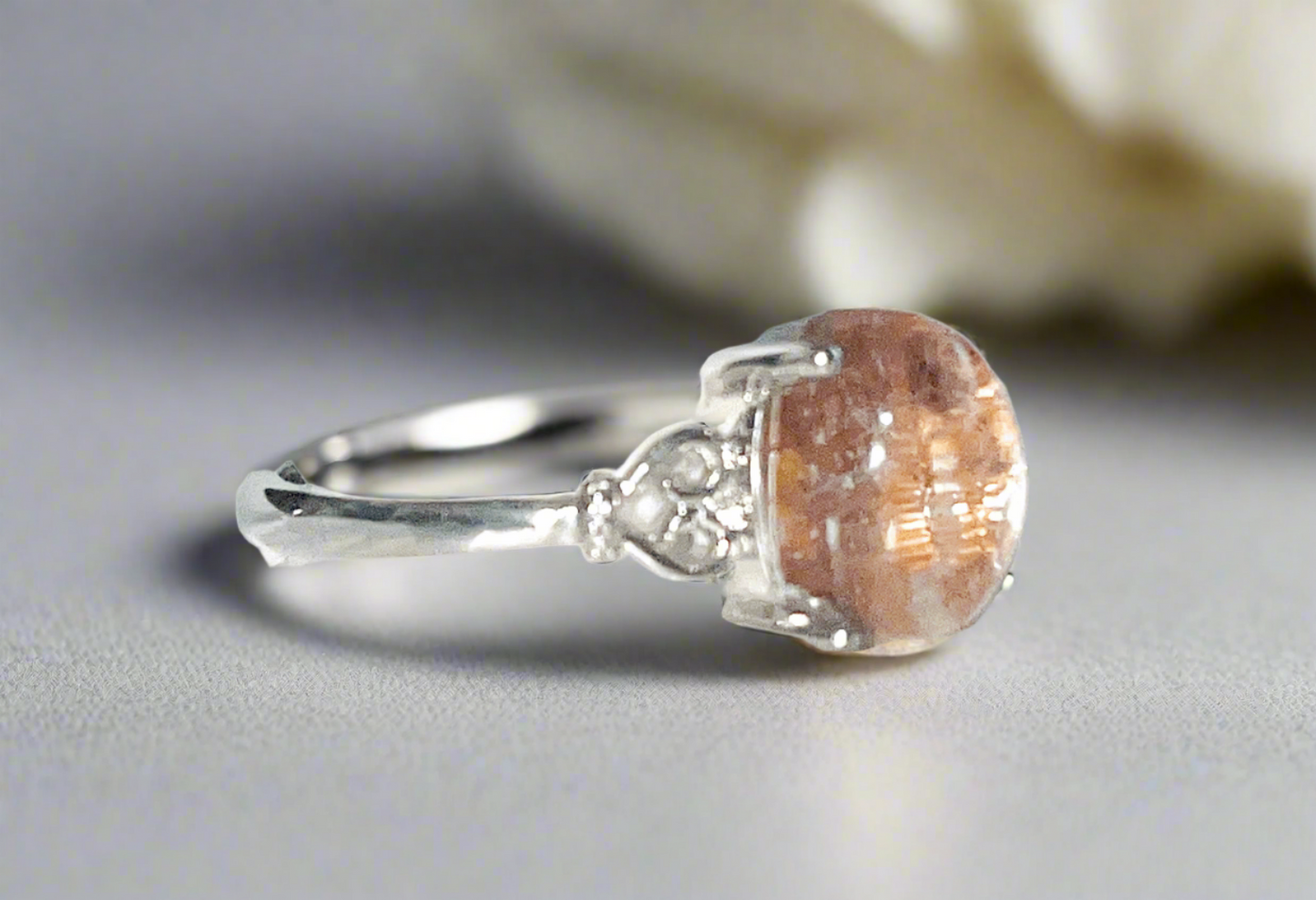 Garden Quartz crystal ring. Natural gemstone. Adjustable to fit all sizes.