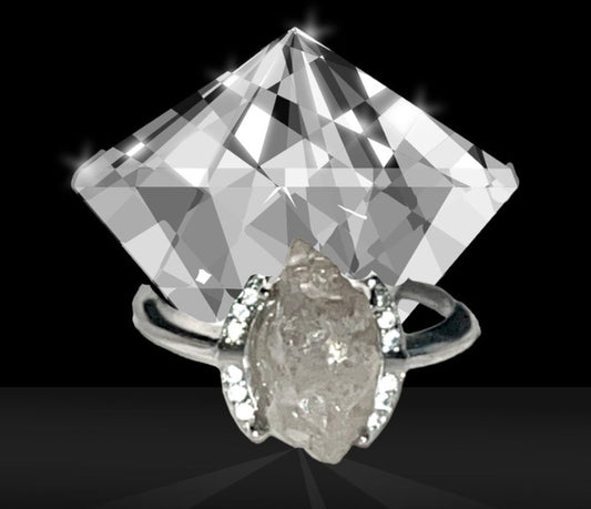 Herkimer diamond Quartz crystal ring. Very powerful! Natural gemstone. Adjustable to fit all sizes. Great gift Idea.