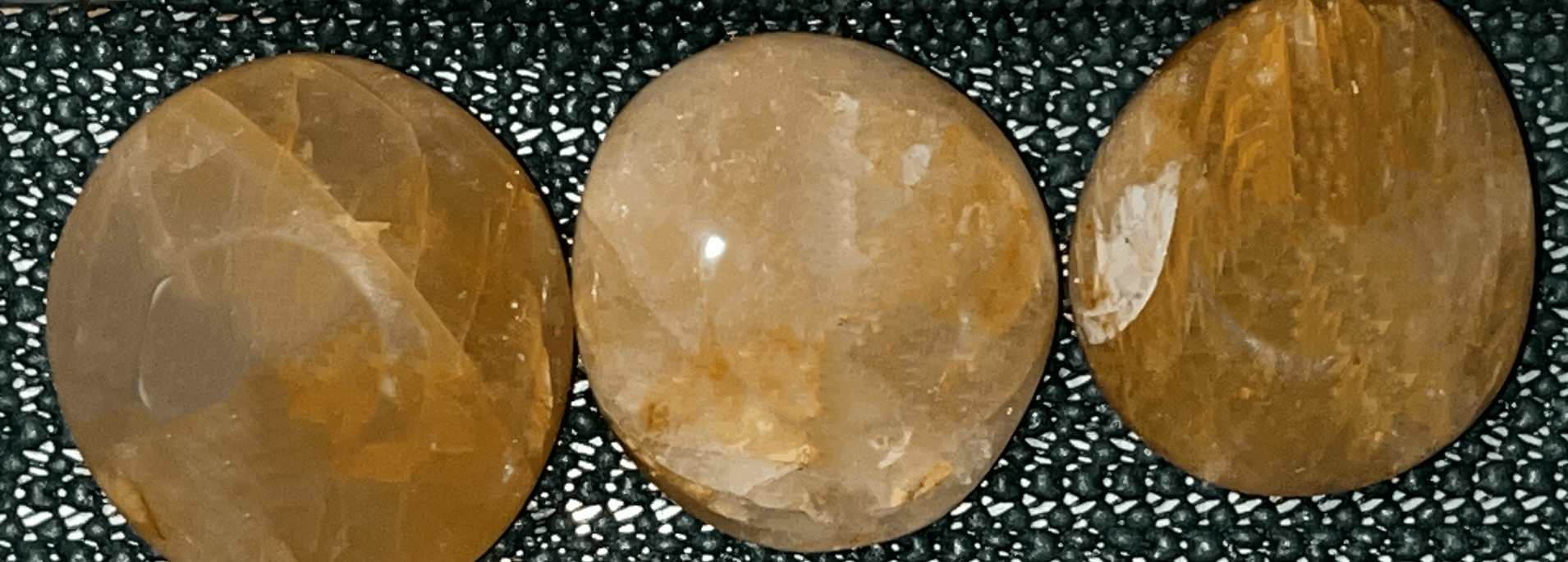 Golden Healer Palm Stones, high quality. Healing, spiritual growth, energy balancing, clearing blockages, promoting well-being and clarity.