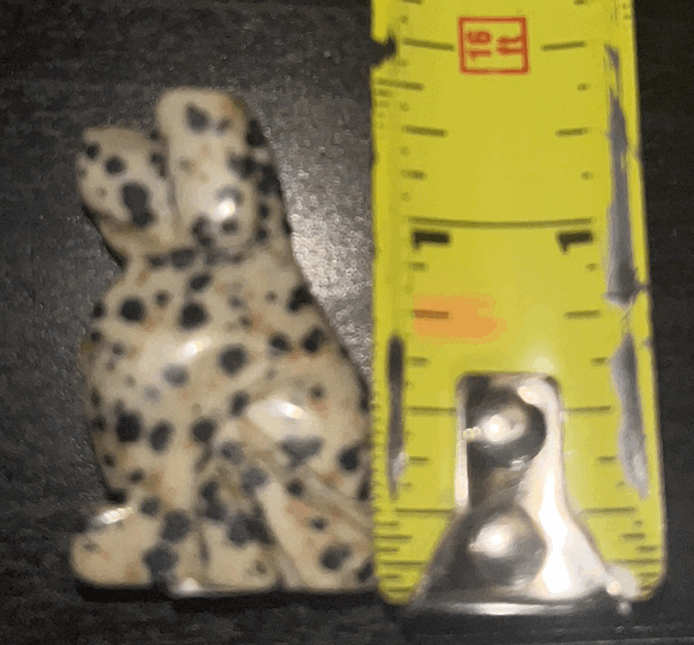 Dalmation Jasper crystal dog carving- Brings Happiness and Joy!