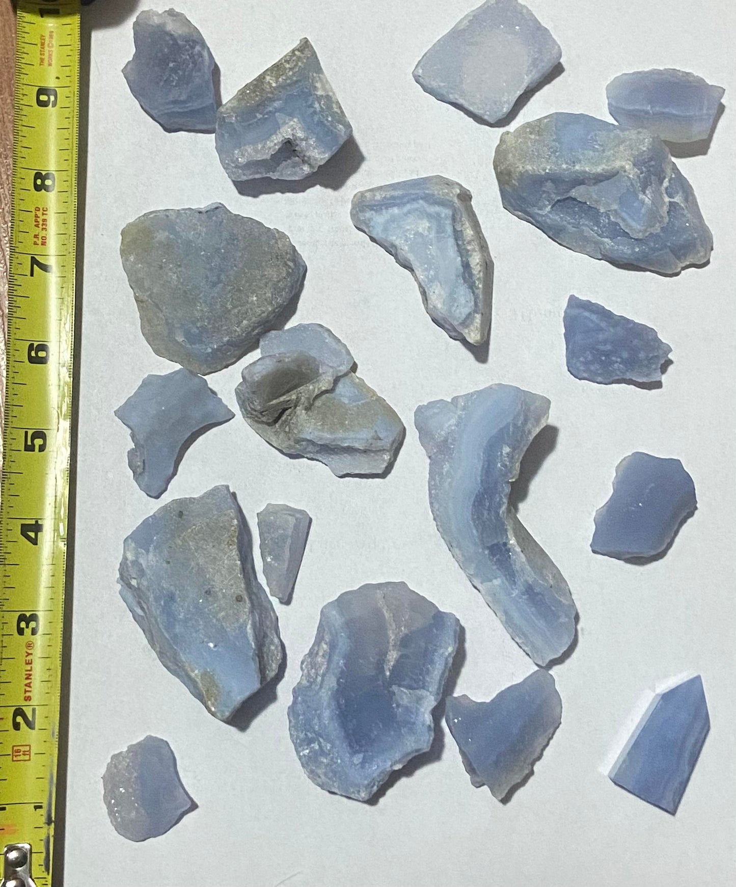 RARE Blue Lace Agate specimen pieces- small, medium, and large.