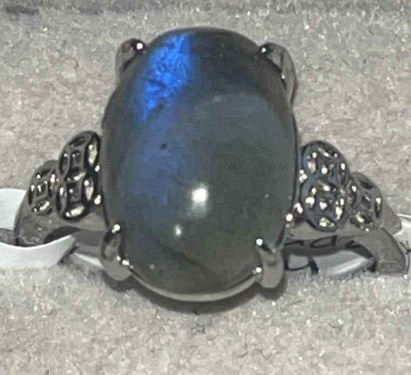 Stunning Labradorite adjustable rings with blue flash. Spiritual connection, intuition