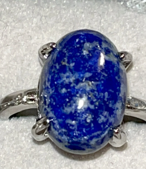 Lapis Lazuli Sterling Silver S925 Statement ring. Natural gemstone. Adjustable to fit all sizes. Great gift Idea. (Copy)