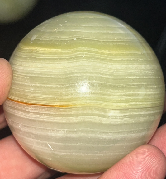 Afghan Jade Sphere with intricate striped pattern- 53.5 mm