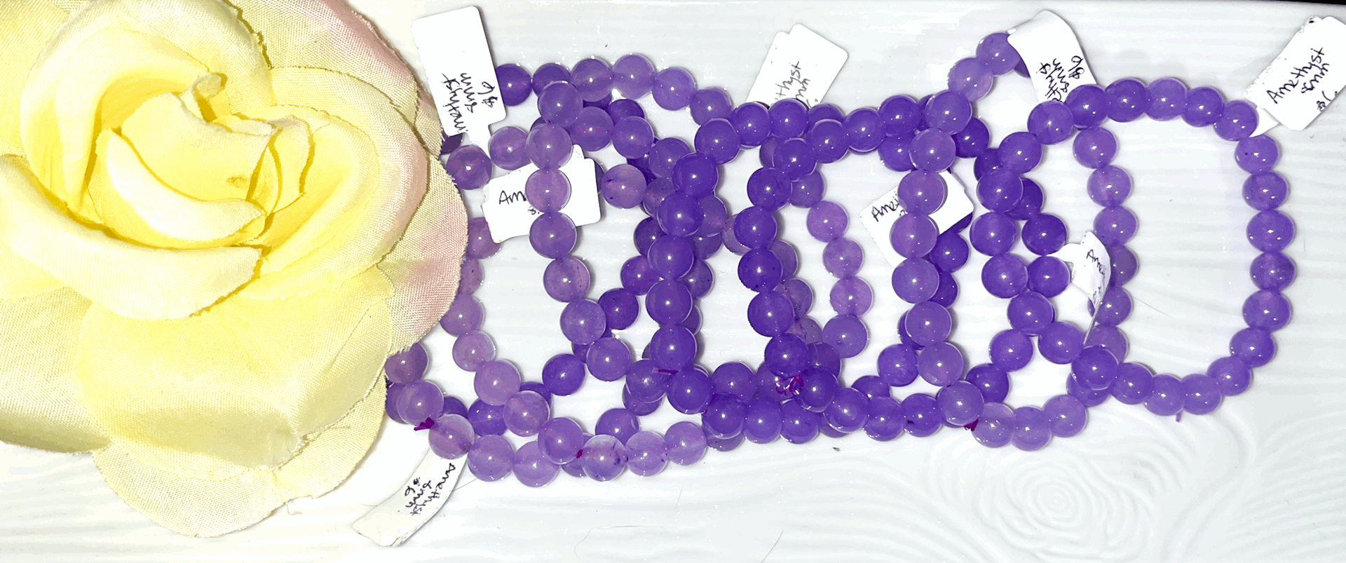 Amethyst high quality 8mm crystal bead elastic bracelet