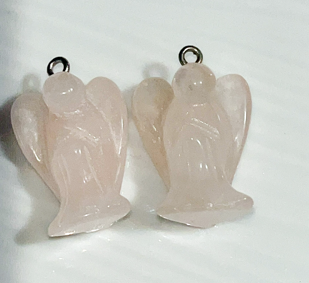 Mini crystal angel pendants necklace with included rope necklace. A timeless symbol of protection, guidance, and celestial blessings.