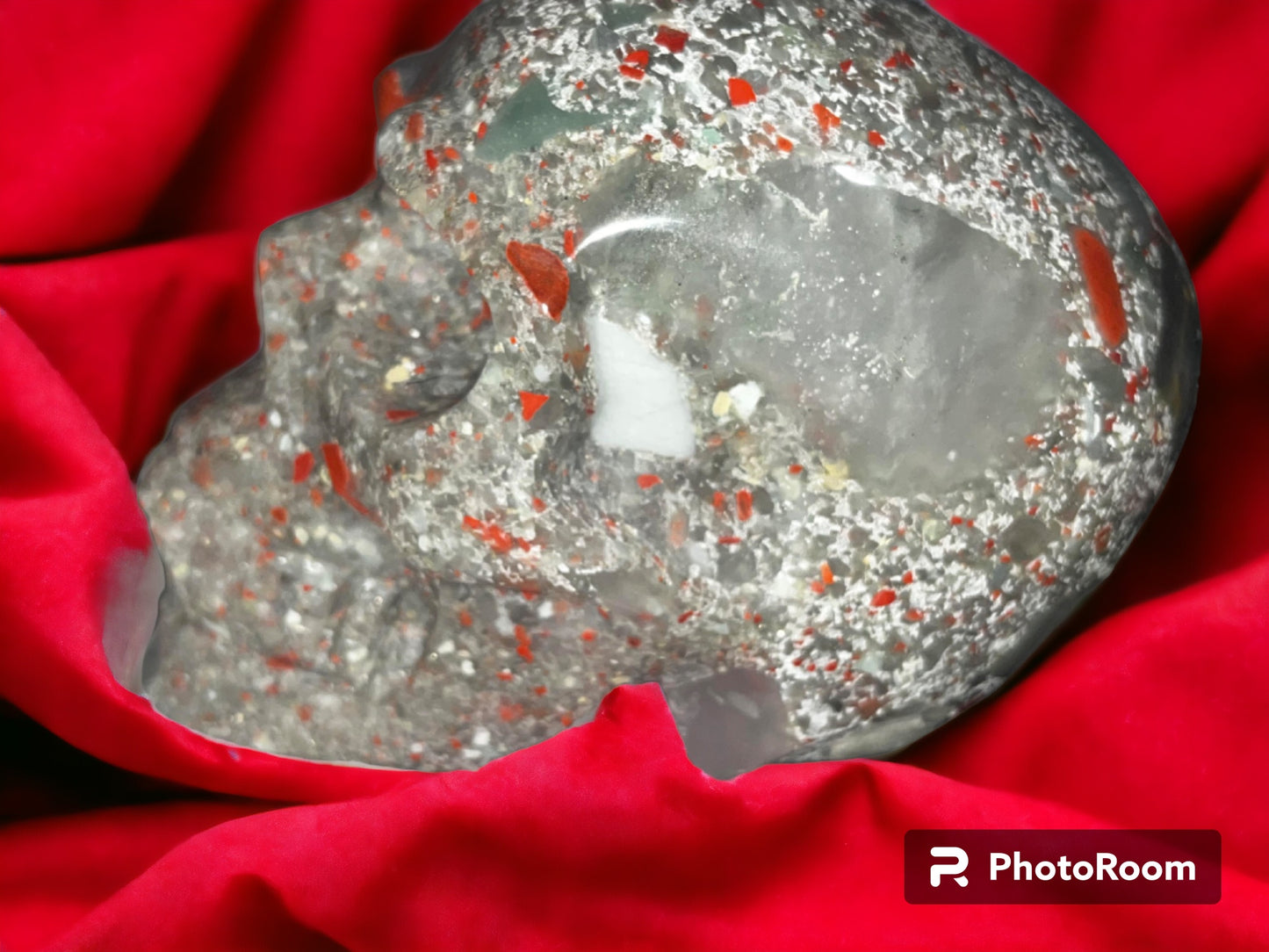 Bloodstone Large skull carving with  High quality