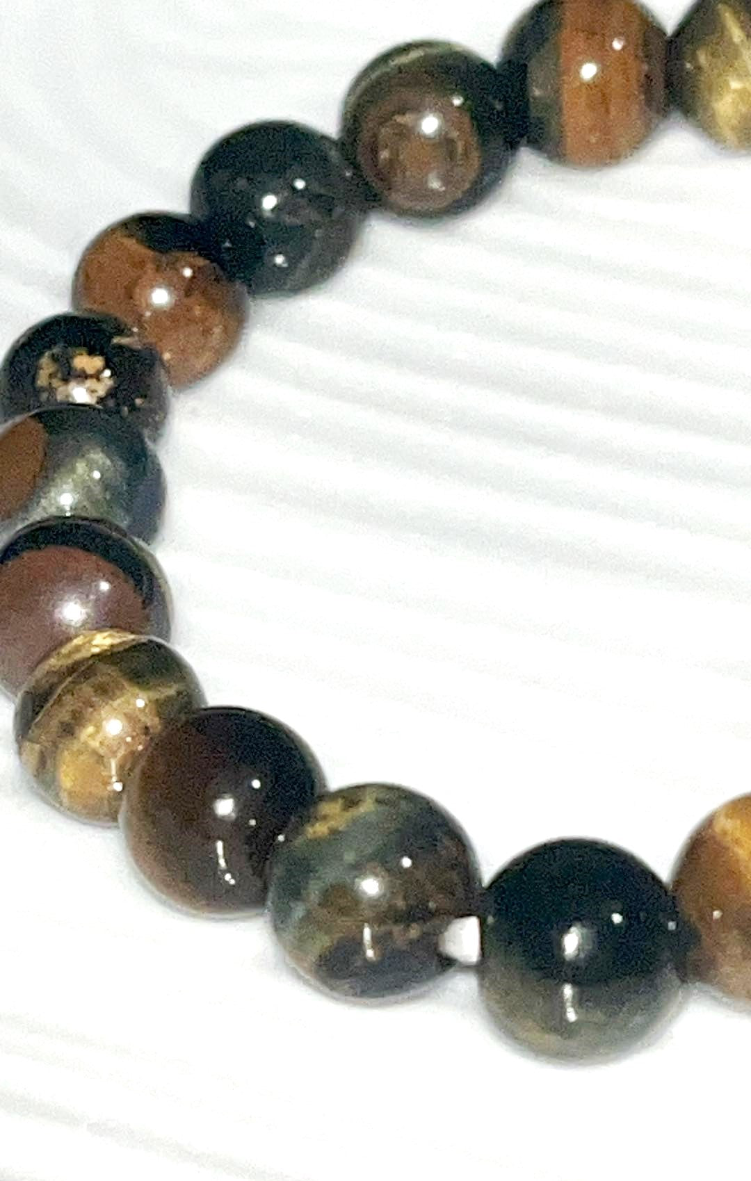 Blue Tiger's Eye 8 mm bracelet-strength, Courage, willpower, overcome challenges, confidence, grounding, motivation, remove negative energy