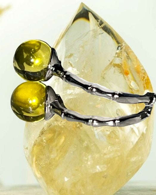 Citrine Sterling Silver S925  statement ring. Natural gemstone. Adjustable to fit all sizes. Great gift Idea.