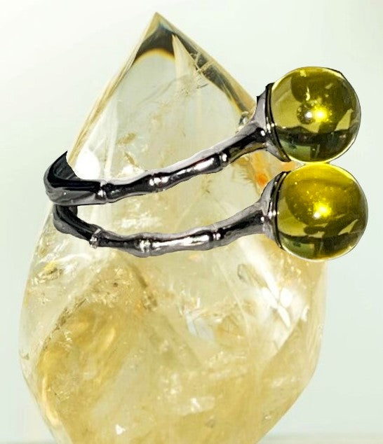 Citrine Sterling Silver S925  statement ring. Natural gemstone. Adjustable to fit all sizes. Great gift Idea.