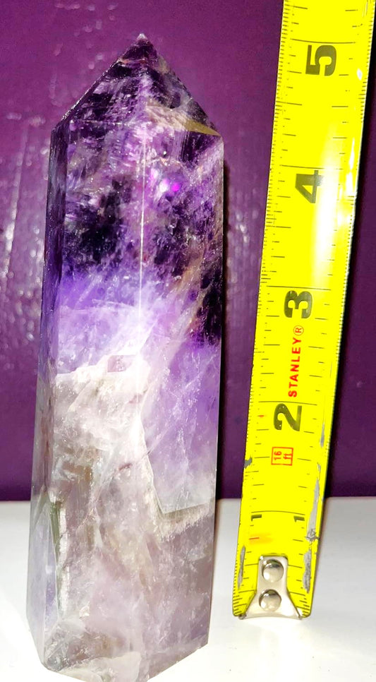 Natural Dream Amethyst crystal tower point, strong healing, stability, emotional balance #Amethyst