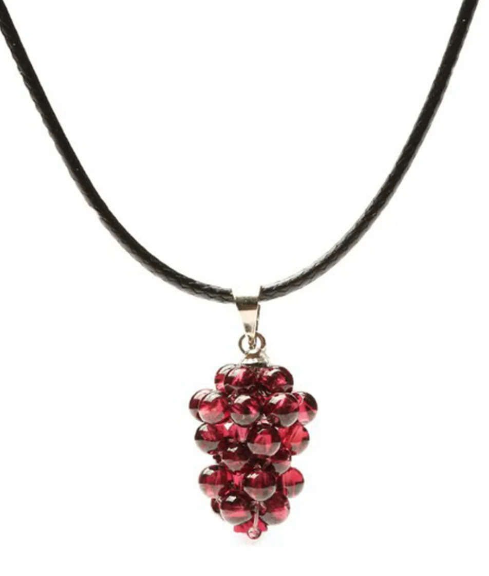 Garnet Grape Pendant Necklace.  Symbolizes love, passion, and vitality, making it the perfect choice to enhance your elegance.