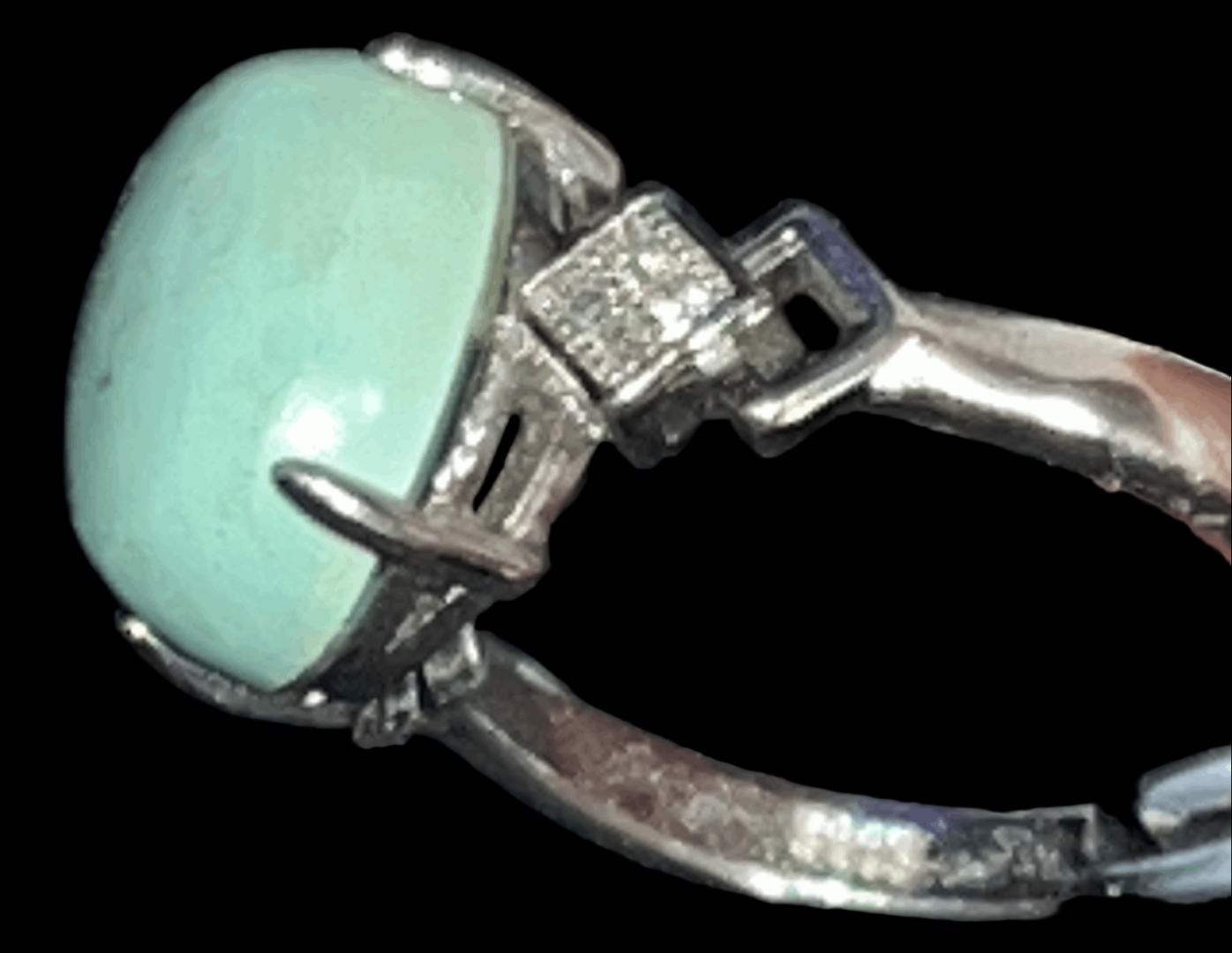 Jade Sterling Silver S925  statement ring. Natural gemstone. Adjustable to fit all sizes. Great gift Idea.