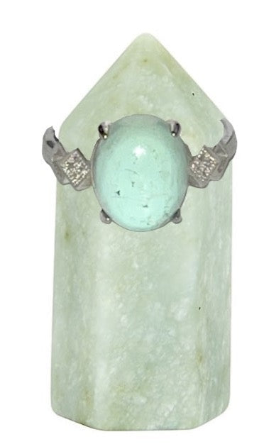 New Jade Sterling Silver S925  statement ring. Natural gemstone. Adjustable to fit all sizes. Great gift Idea.