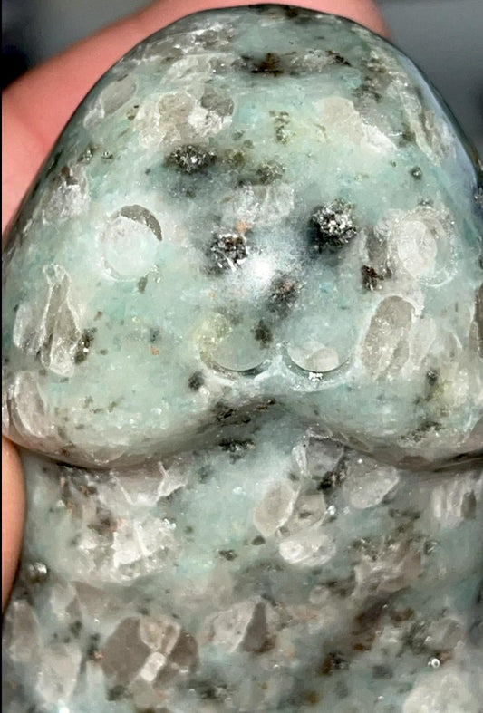 Kiwi Jasper crystal Penis with smiling face and little feet. Mini dickhead, penis man, Short & chubby  ding ding. Bachelorette party gift, Collector