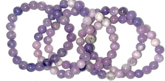 Lepidolite 8mm elastic crystal beaded bracelet- Discover peace, serenity, balance, trauma recovery, and deep emotional healing. High quality