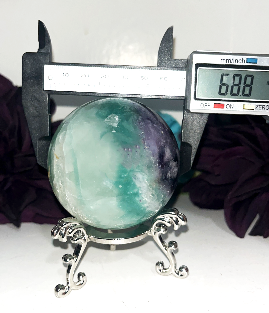 Rainbow Fluorite Bigger Medium spheres. Brings focus, clears mind, enhance intuition, and promote mental clarity.