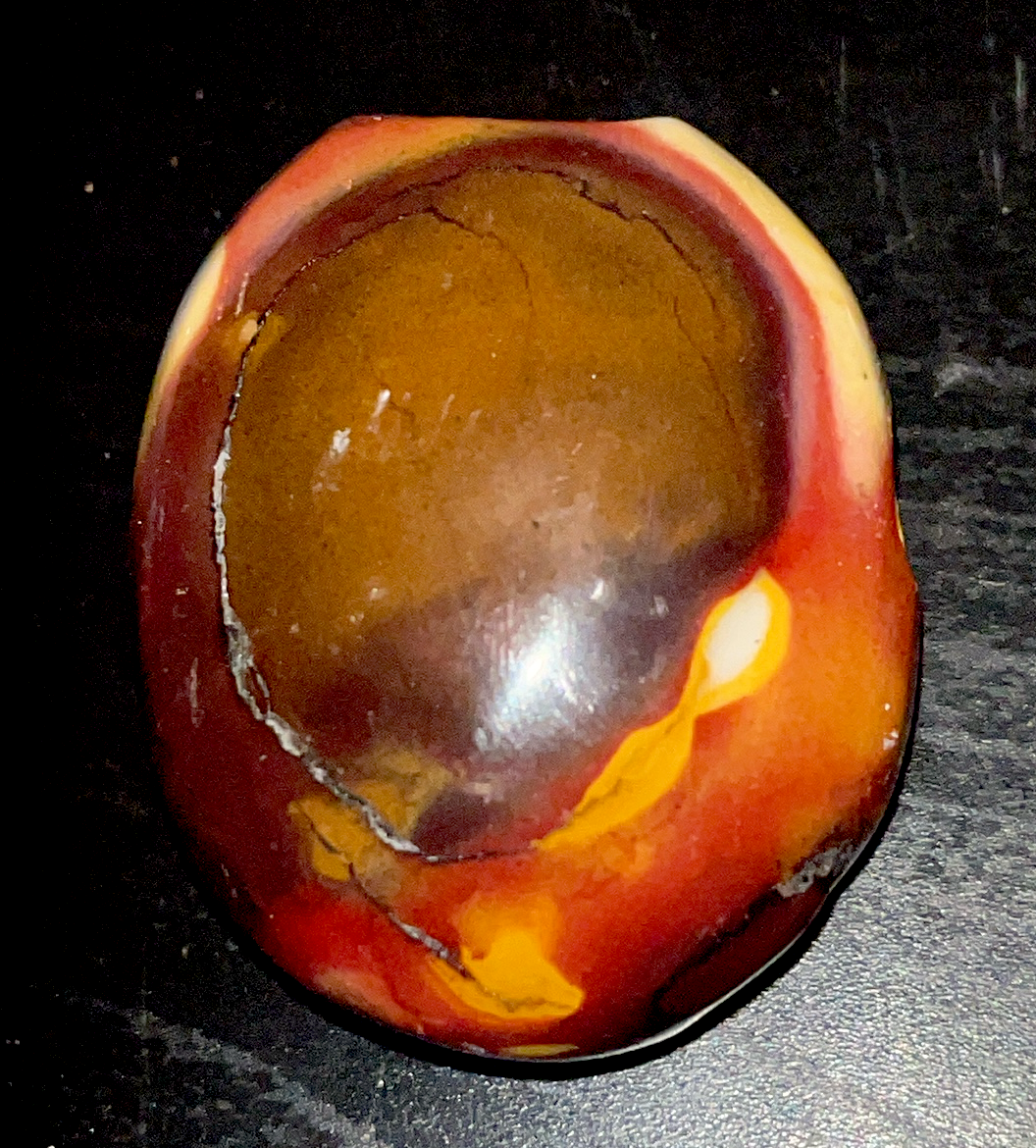 Rare Mookaite crystal palm stones. 2 choices. A nurturing stone that supports and sustains during times of stress.