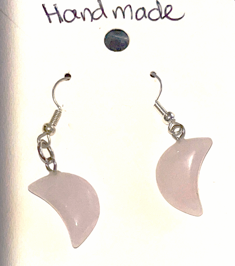 Assorted Crystal moon dangle hook earrings- Handmade natural materials.