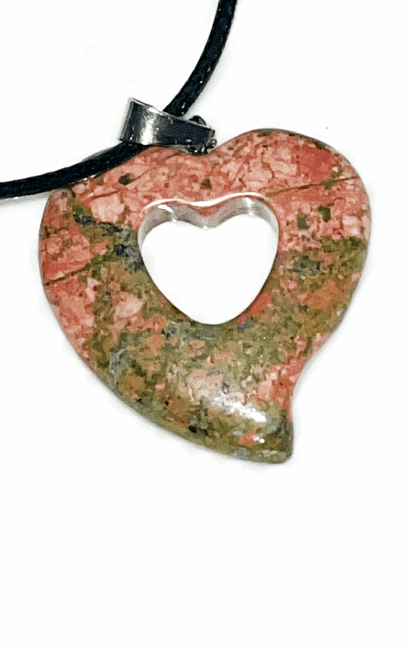 Crystal open heart pendants with  included rope chain necklace. Good quality stones! Open heart means receive the giver's love and affection