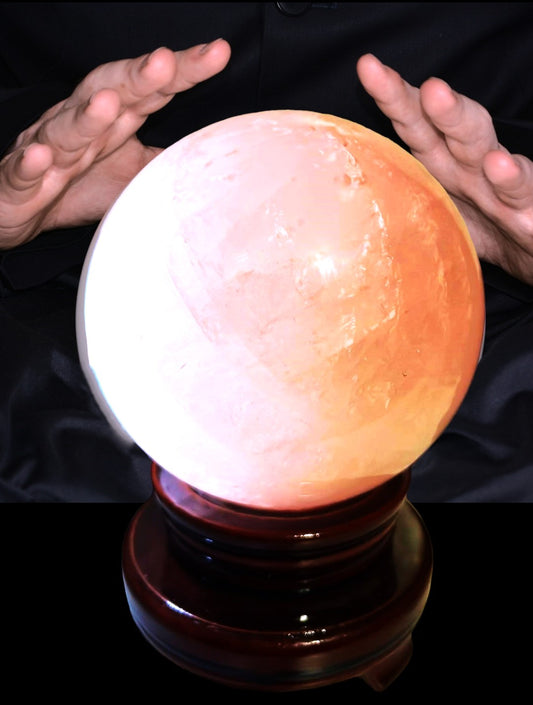 AA Quality Rose Quartz crystal large 100.8 mm sphere almost 4 lbs w/ spinning stand. Hold, meditate, feel the loving energy.