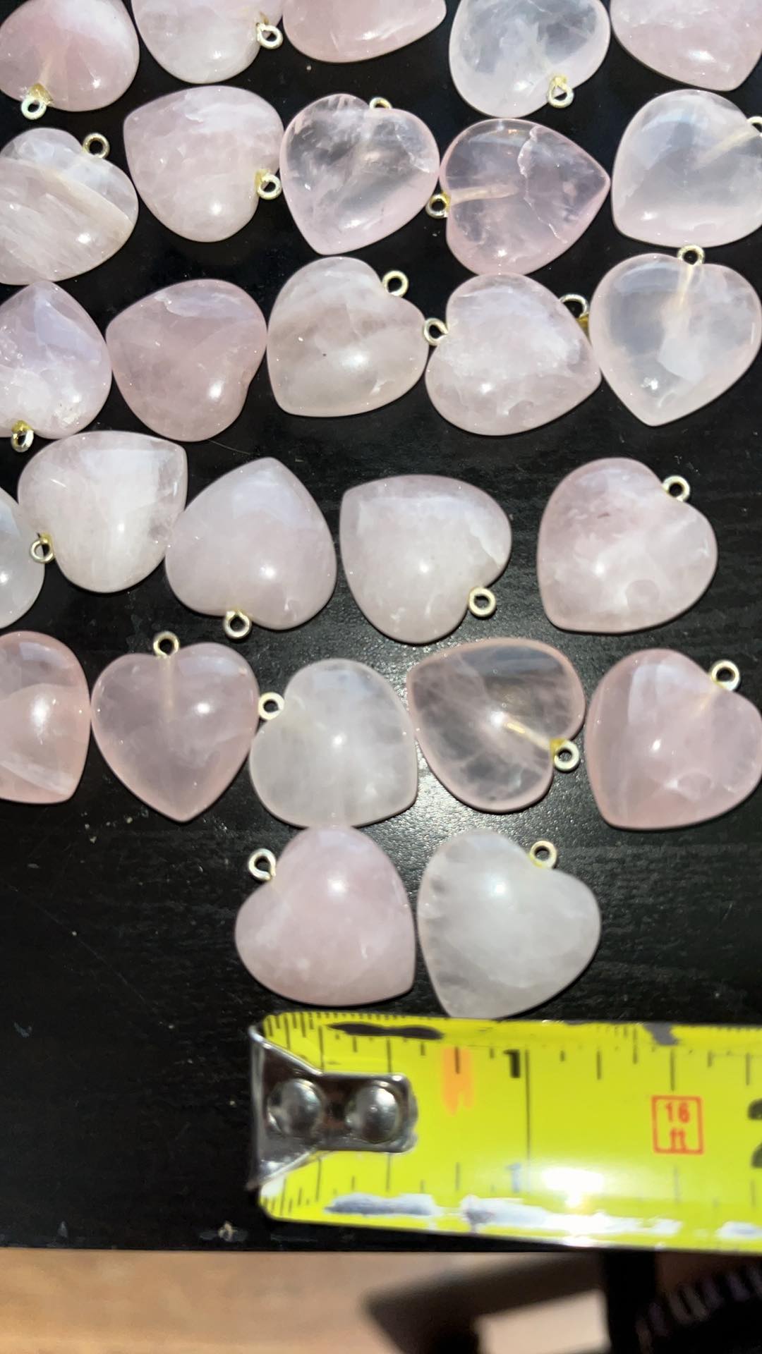 Natural Rose Quartz heart shaped crystal pendant with rope chain necklace included. The ultimate symbol of unconditional love.