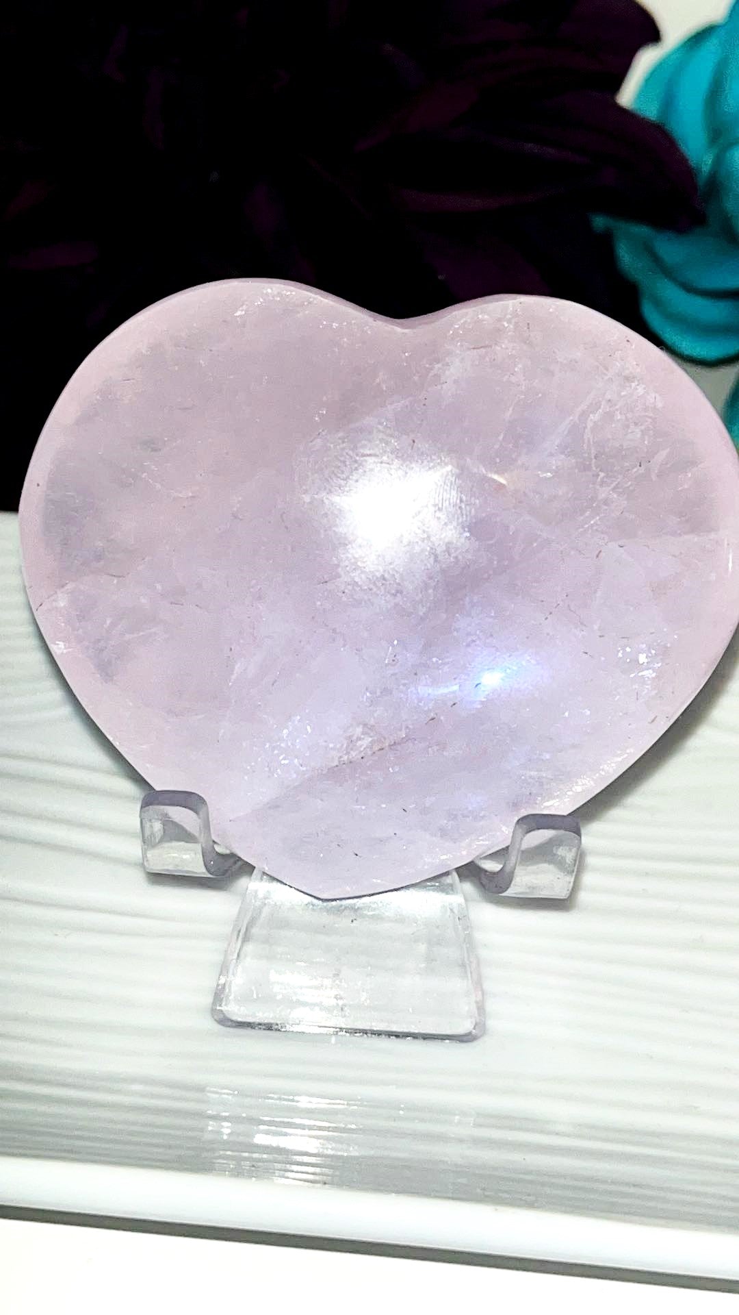 Big AA Quality Rose Quartz Crystal puffy hearts with beautiful rainbow flash.