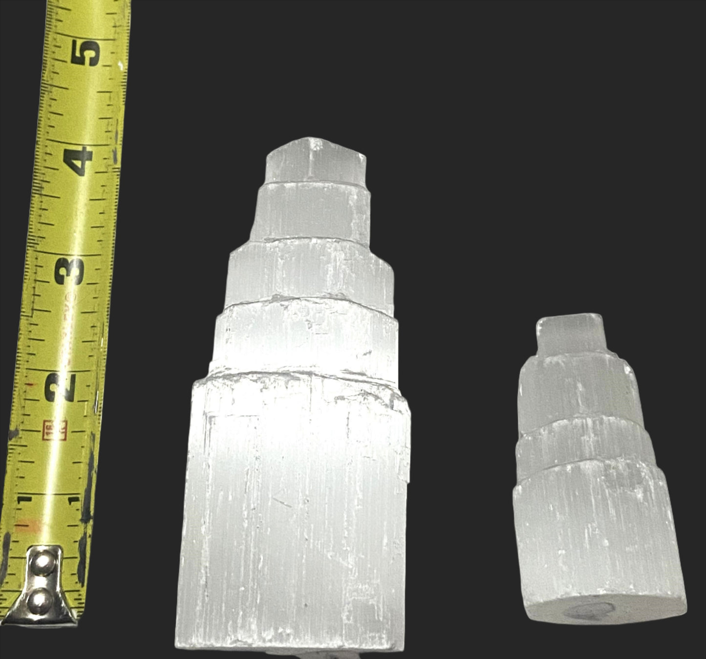 Selenite Skyscraper point towers. Sense of peace, purity, spiritual clarity, healing, Reiki, cleanse and charge crystals