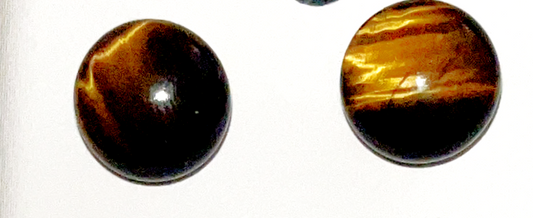 Yellow Tiger's Eye  stud earrings. Brings Inner strength, self-confidence, personal power and self-worth, motivation, and focus.