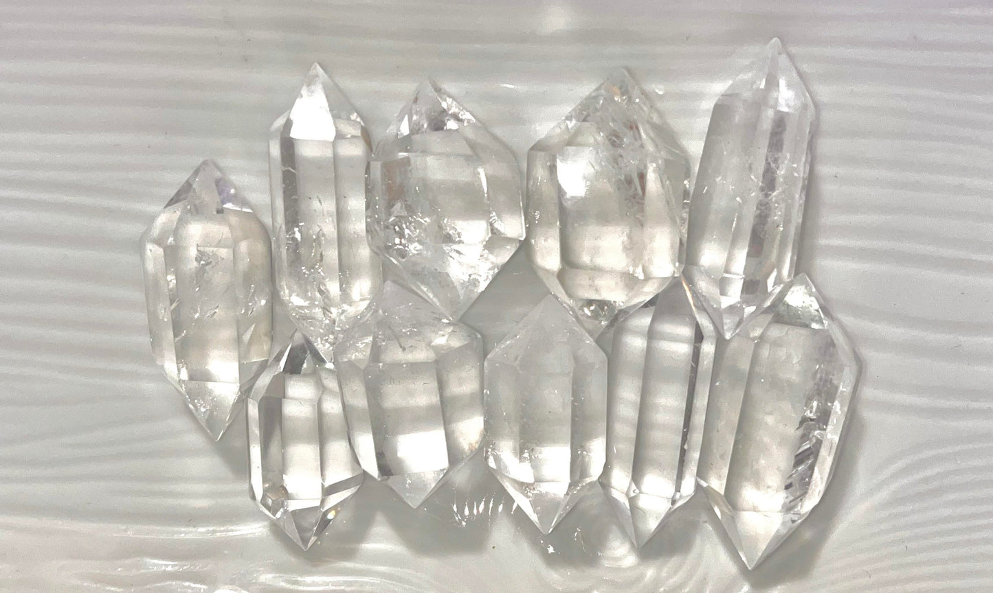 Super high quality Authentic natural Clear quartz Vogel crystal wand Double Terminated Point, 6 sided Healing crystal Chakra healer