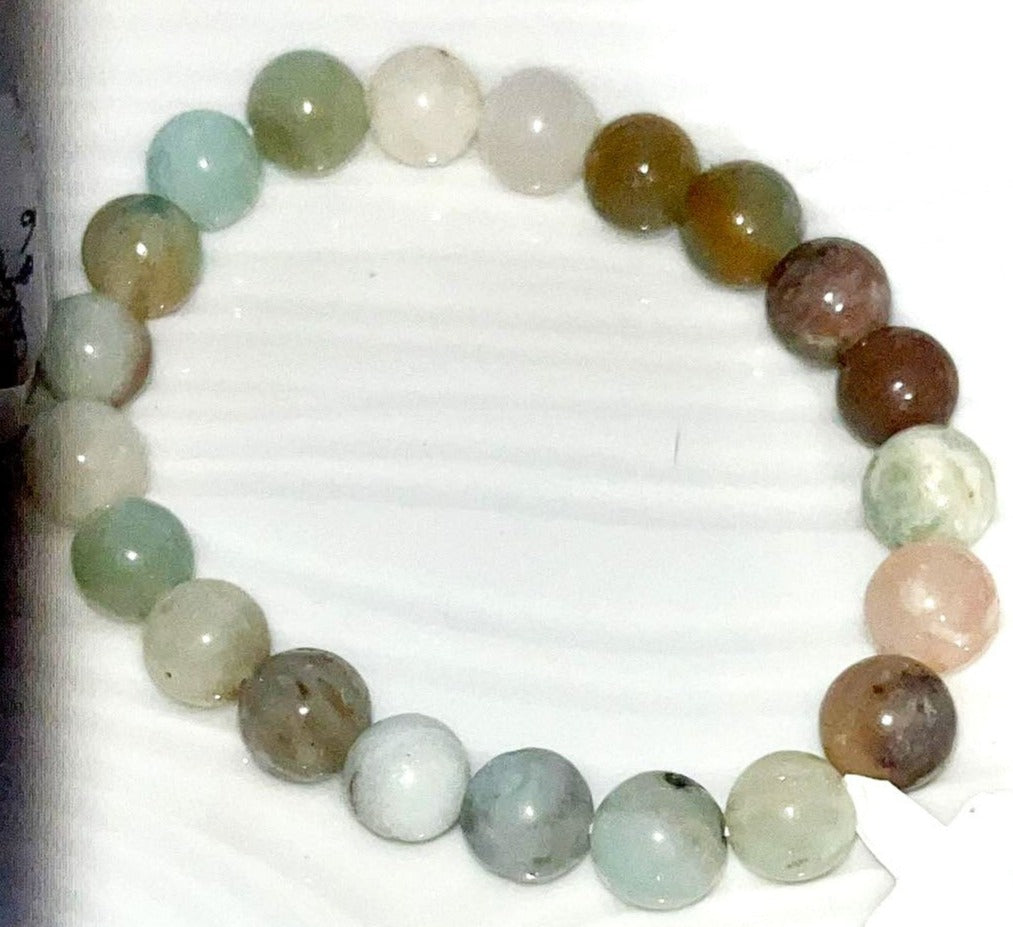 Caribbean Calcite 8mm crystal elastic bead bracelet. Experience calm, peace, stress relief, and strength.