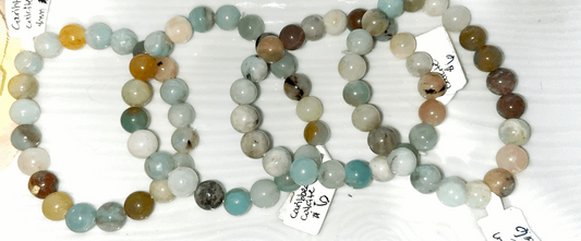 Caribbean Calcite 8mm crystal elastic bead bracelet. Experience calm, peace, stress relief, and strength.