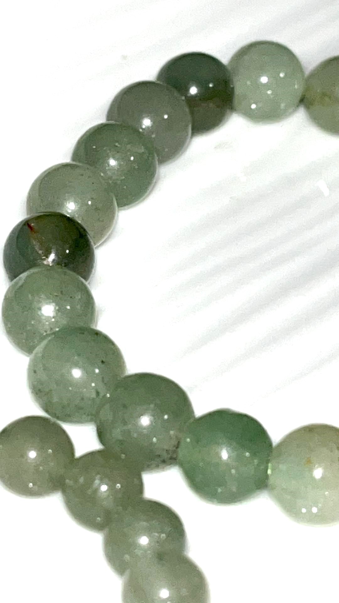 Green Aventurine crystal 7mm Elastic Bracelet. The stone of luck, opportunity, abundance, Gambler's stone, attract wealth