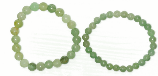 Green Aventurine crystal 6mm or 7mm Elastic Bracelet. The stone of luck, opportunity, abundance, Gambler's stone, attract wealth