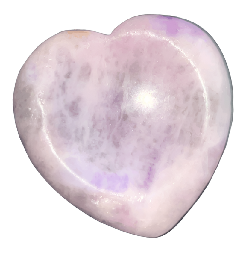 Heart shaped Crystal Worry stones. Rub to remove stress, achieve peace of mind, and help with emotional healing and strength.