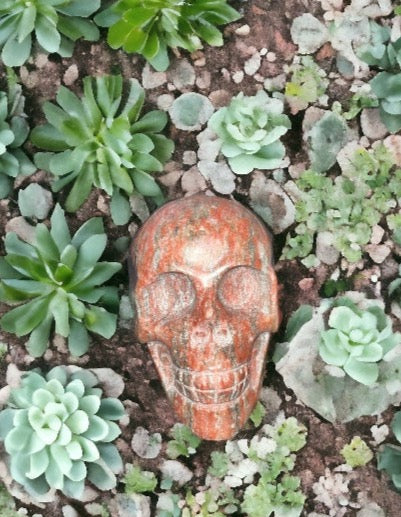 Brecciated Jasper crystal skull carving