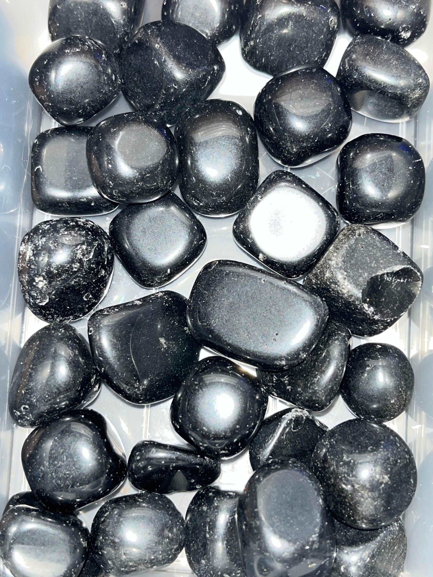 Black Obsidian tumbles- Protection, releasing negativity, draw out stress and tension