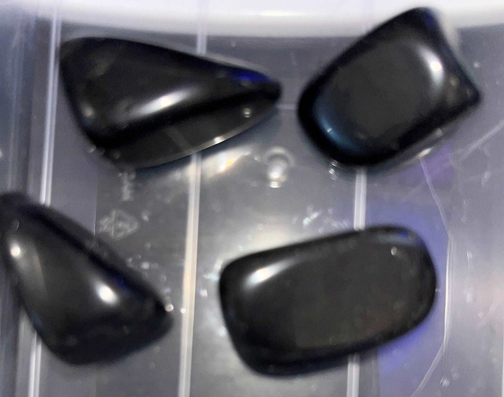 Black Obsidian tumbles- Protection, releasing negativity, draw out stress and tension