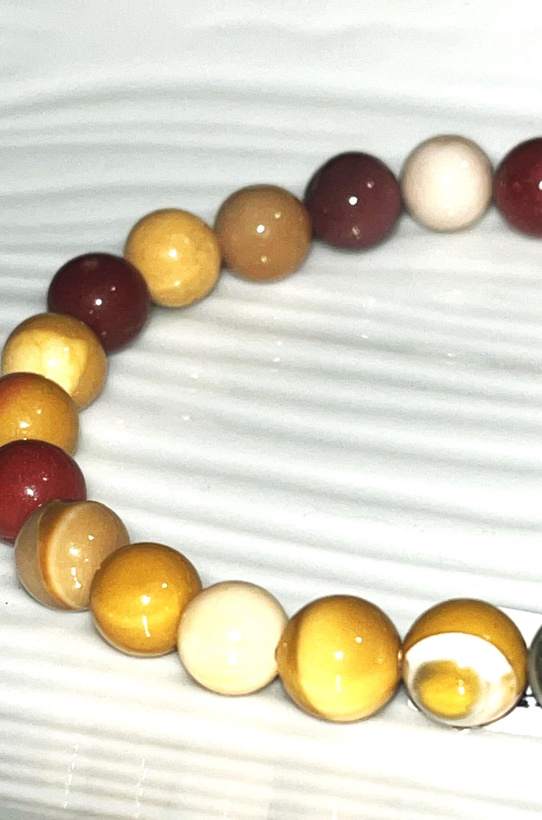 Mookaite (Mook Jasper) Jasper crystal 7 mm bracelet-emotional well-being, release toxic negative energies, illness recovery, balance emotion