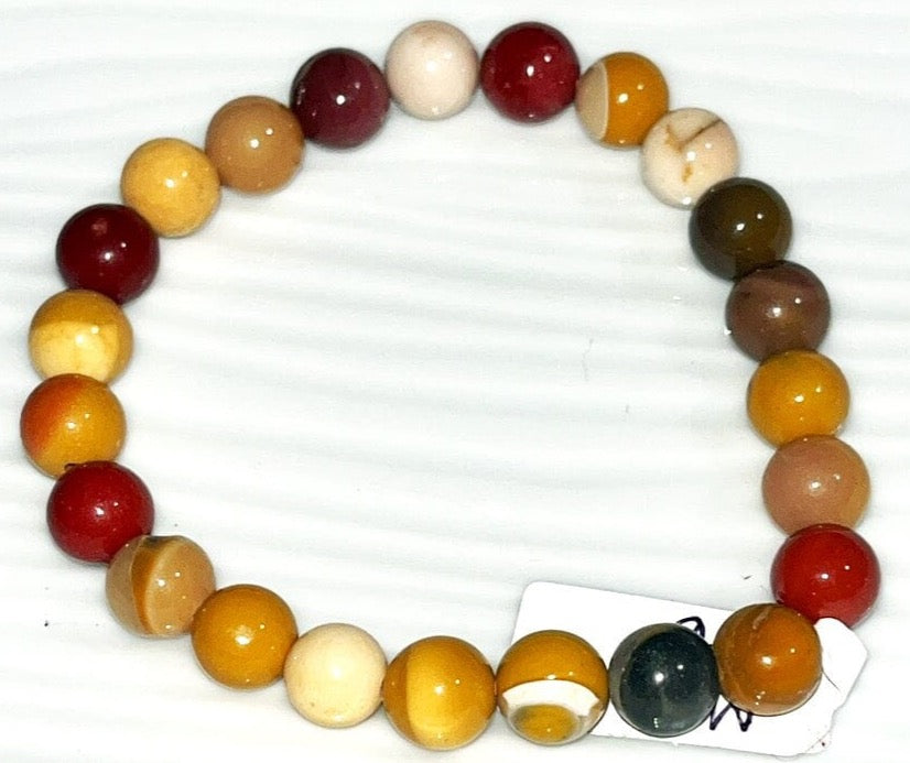 Mookaite (Mook Jasper) Jasper crystal 7 mm bracelet-emotional well-being, release toxic negative energies, illness recovery, balance emotion