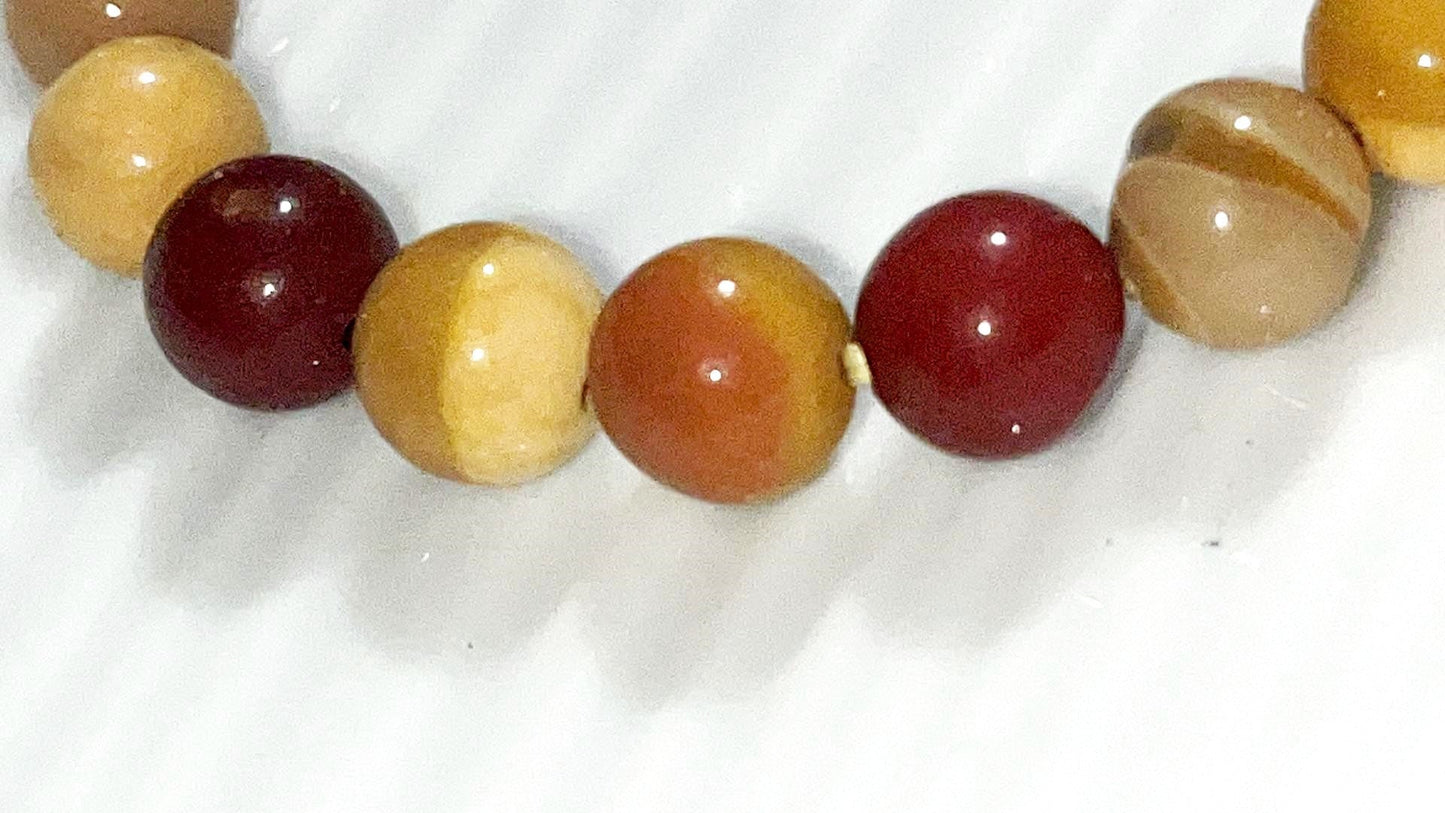 Mookaite (Mook Jasper) Jasper crystal 7 mm bracelet-emotional well-being, release toxic negative energies, illness recovery, balance emotion