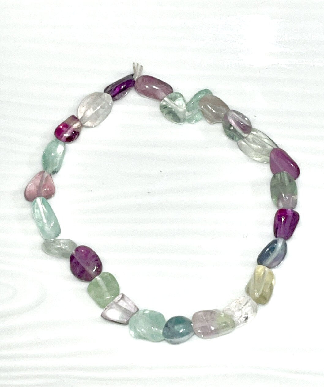 Rainbow Fluorite crystal oval bead elastic bracelets, high quality and one size fits all.