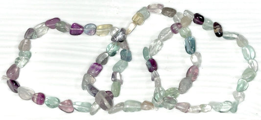 Rainbow Fluorite crystal oval bead elastic bracelets, high quality and one size fits all.