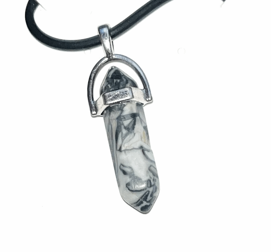 Crystal double point pendants necklaces, double terminated point DT pendant with necklace included.