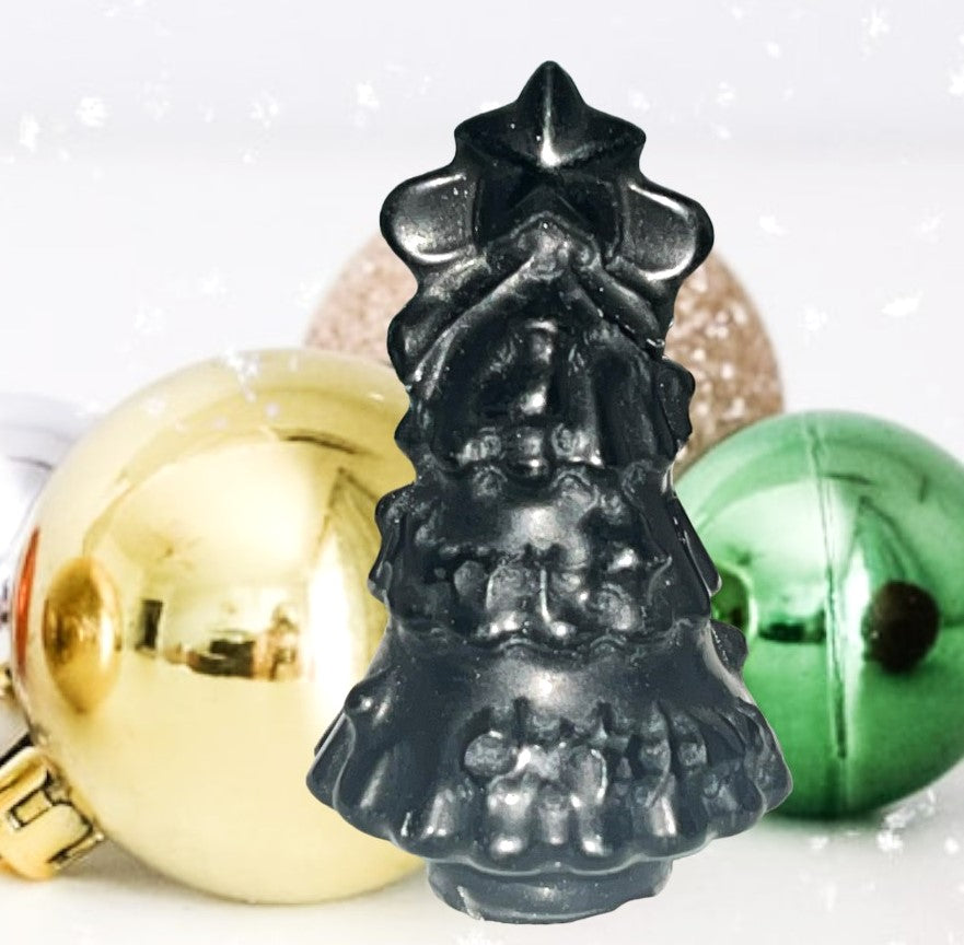 Obsidian Crystal Christmas tree carving