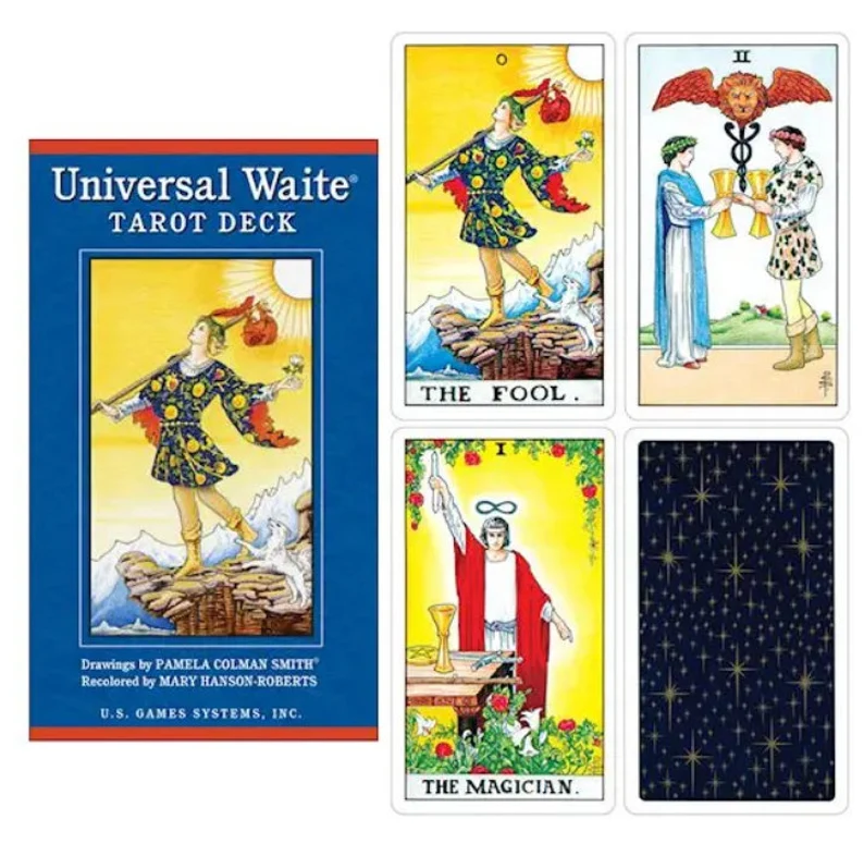 Universal Waite Tarot card deck with digital guidebook for metaphysical use and divination guidance