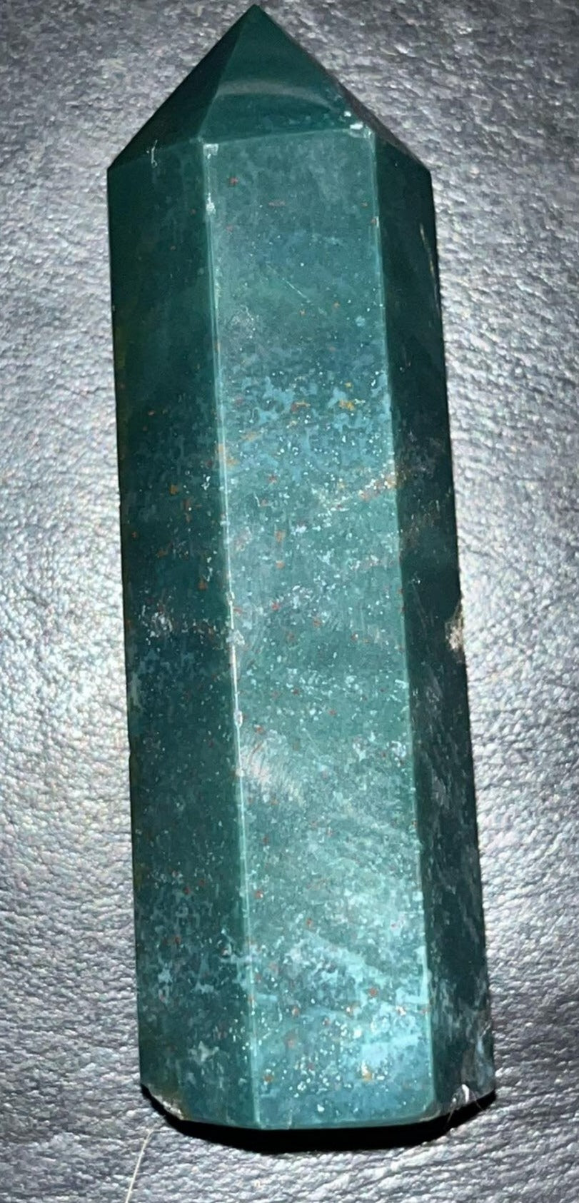 Natural Moss Agate crystal tower point for strong healing, stability, emotional balance, grounding #MossAgate