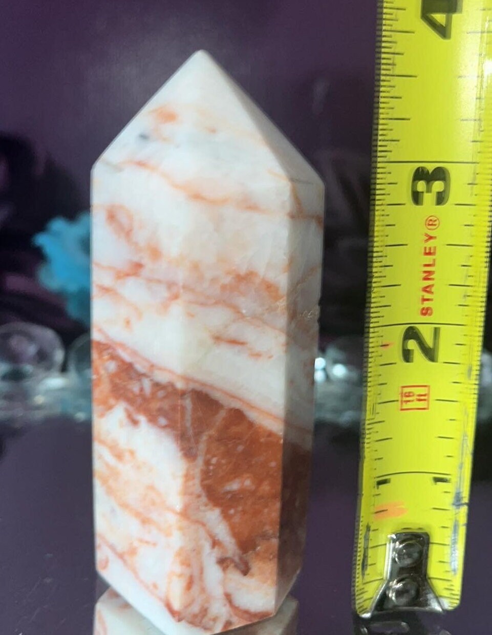 Natural polished Red Vein Red Network Jasper tower point. Regeneration, courage, emotional balance, grounding, passion,  protection, balance